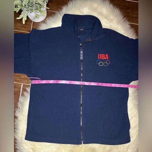 USA Olympic Navy fleece jacket sz Large - Picture 4 of 6
